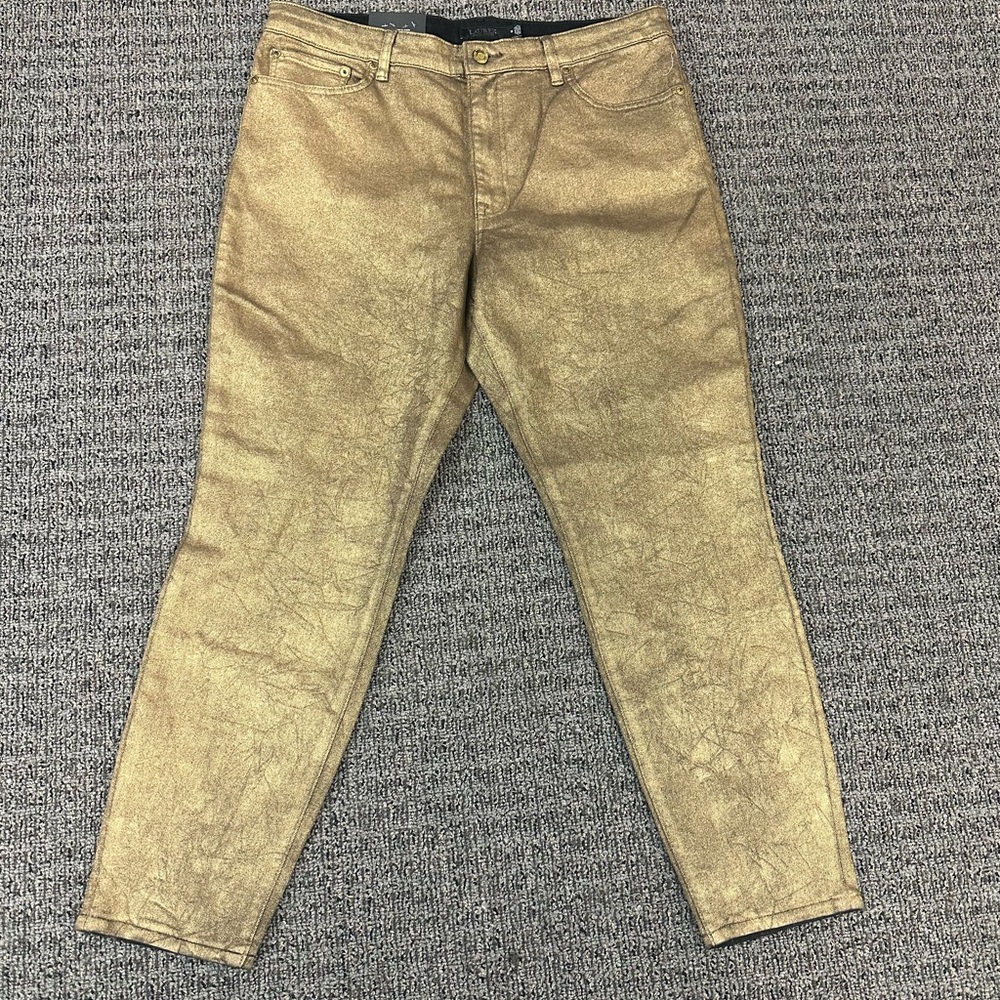 Ralph Lauren Black Label gold high rise skinny jeans- Size 16